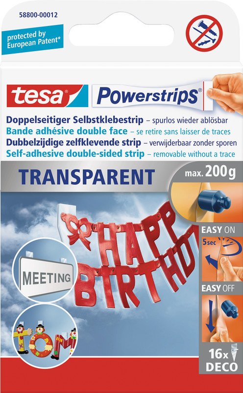 Tesa Powerstrips Transparent Deco à 16 Pic1