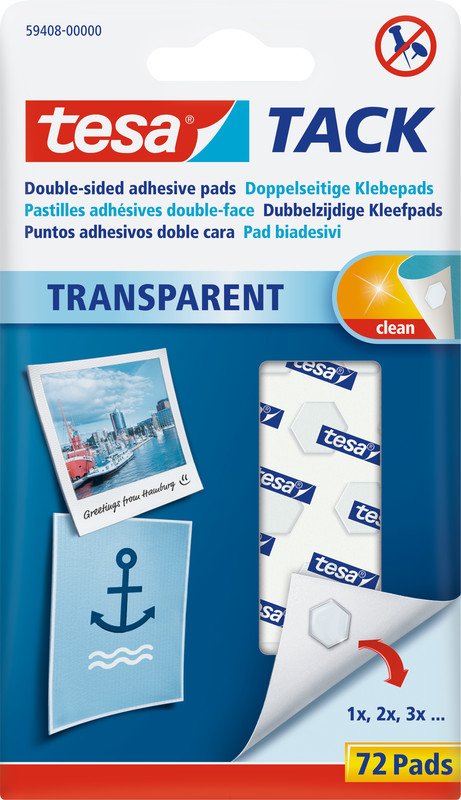 Tesa TACK Doppelseitige Klebepads Pack à 72 Stück Pic1