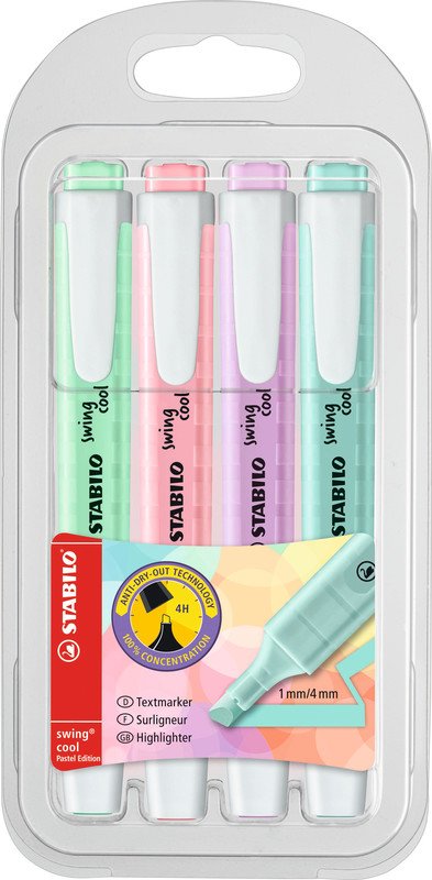 Stabilo Textmarker swing cool Pastel Edition 4er Set Pic1