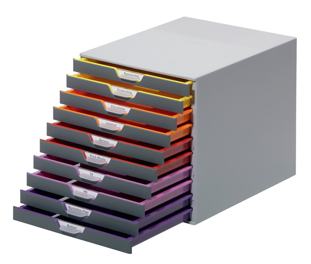 Durable Schubladenelement Varicolor 10Schubladen geschlossen Pic1