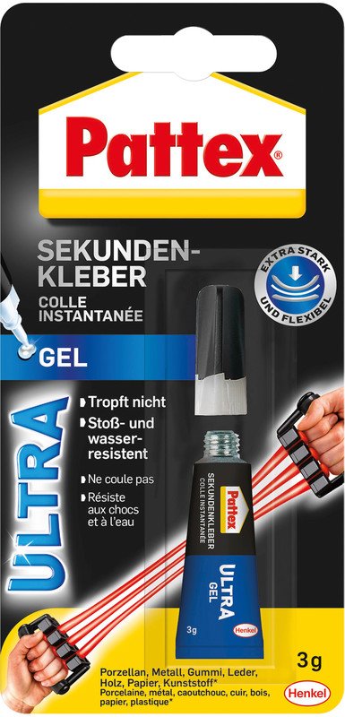 Pattex Sekundenkleber UltraGel Verschluss mit Nadel Tube 3g Pic1