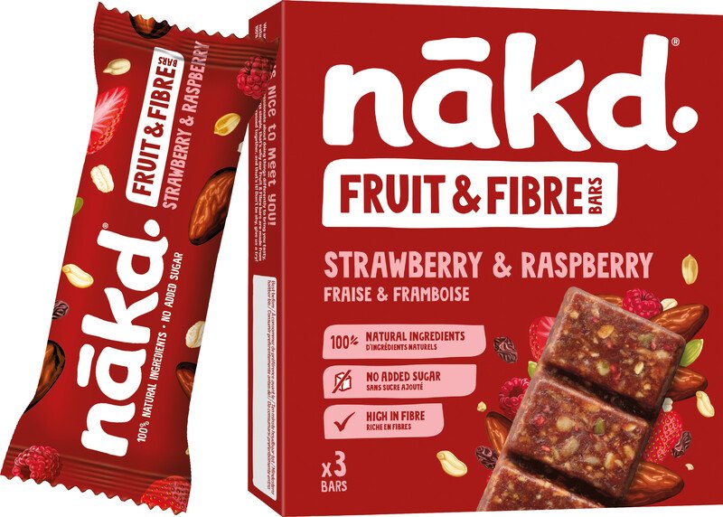 NAKD Riegel Raw & Fibre Bars Strawberry & Raspberry Pic1