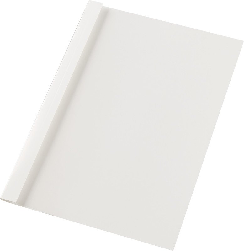 Leitz Thermobindemappen Weiß 8mm - 100 Stück Packung, Transparente Vorderseite