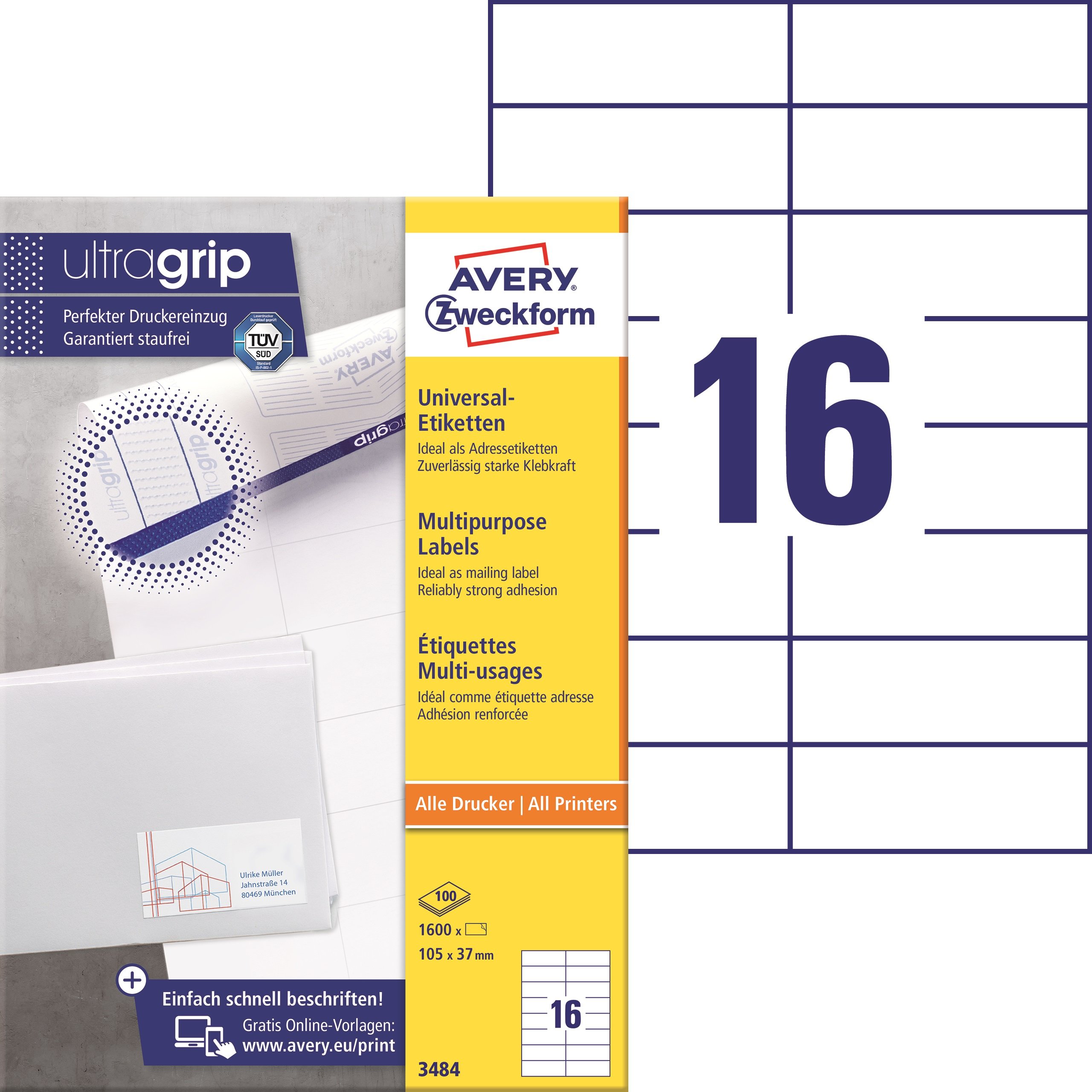 Avery Zweckform Etiketten 105x37mm à 100 Pic1