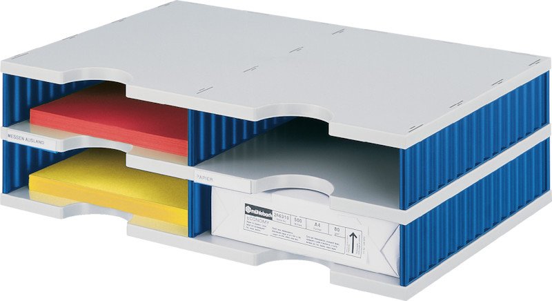 Styrodoc Dokumentenablage duo B485xT331mm 2 Etagen 4 Fächer Pic1