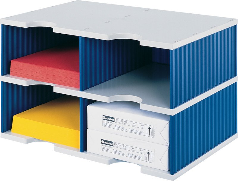 Styrodoc Dokumentenablage duo B485xT331mm 2 Etagen 4 Fächer Pic1