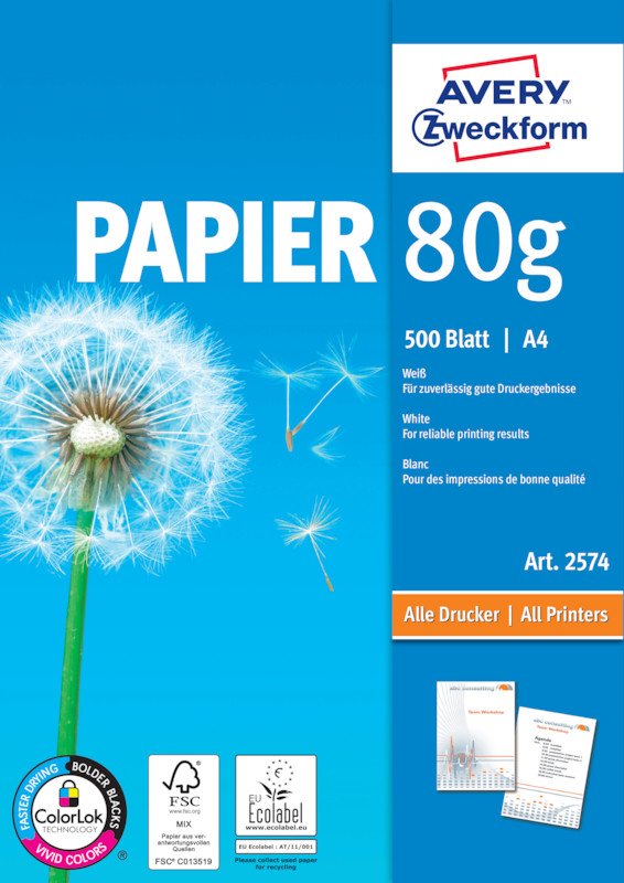 Avery Zweckform Multifunktionspapier A4 80gr à 500 Pic2