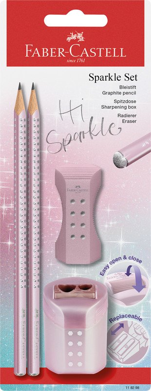 FABER-CASTELL Schreibset Grip Hi Sparkle BLI zu 4 Teile Pic1