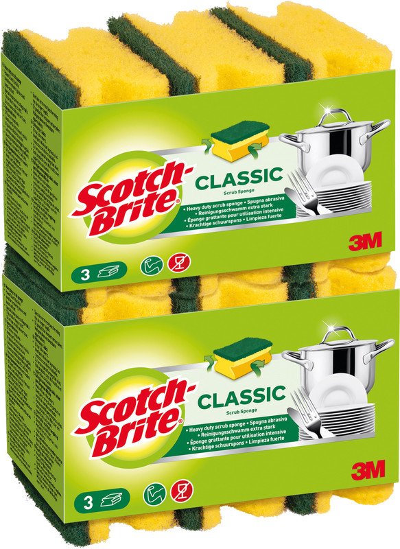 Scotch-Brite Eponges avec tampon vert à 6 pieces Pic1