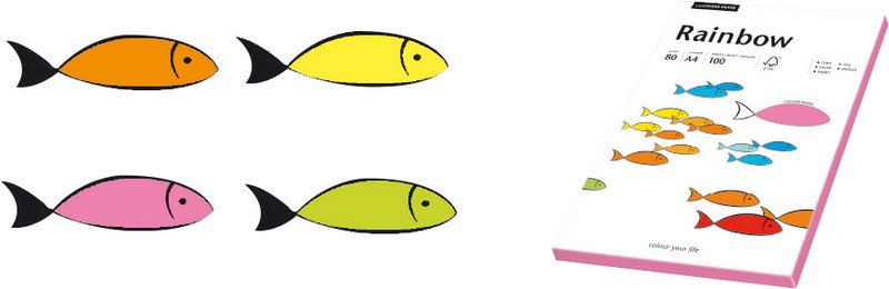 Rainbow A4 80gr neon orange à 100 Pic2