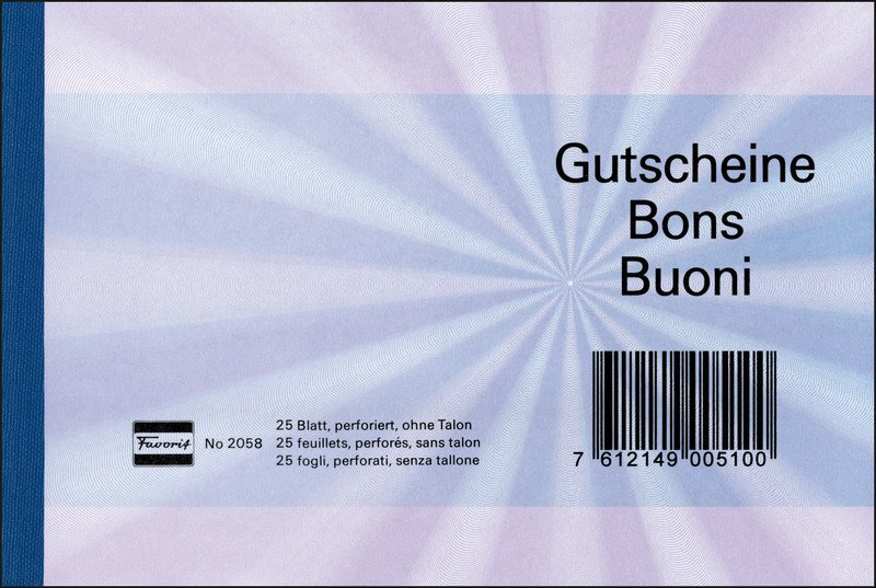 Favorit Geschenk-Gutschein A6 quer blau à 25 Pic1