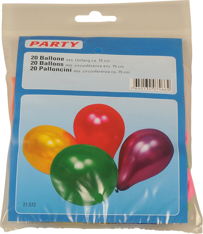 Ballone rund 75cm 20Stk farbig sortiert Pic1