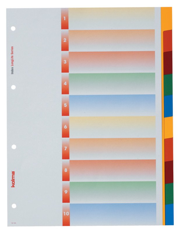 Kolma Register LongLife PVC A4 10-teilig blanko Pic1