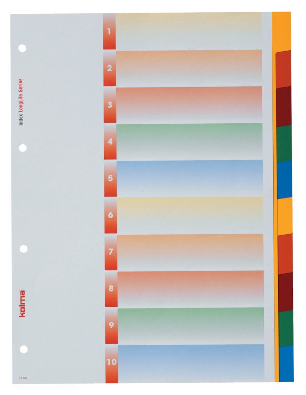 Kolma Register LongLife PVC A4 10-teilig blanko Pic1