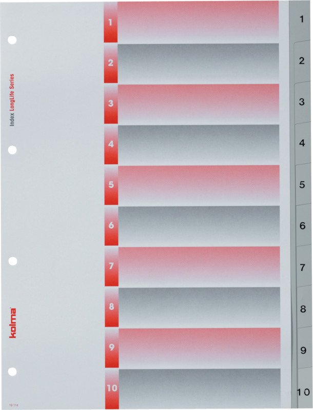 Kolma Register LongLife PVC A4 1-10 nummeriert Pic1