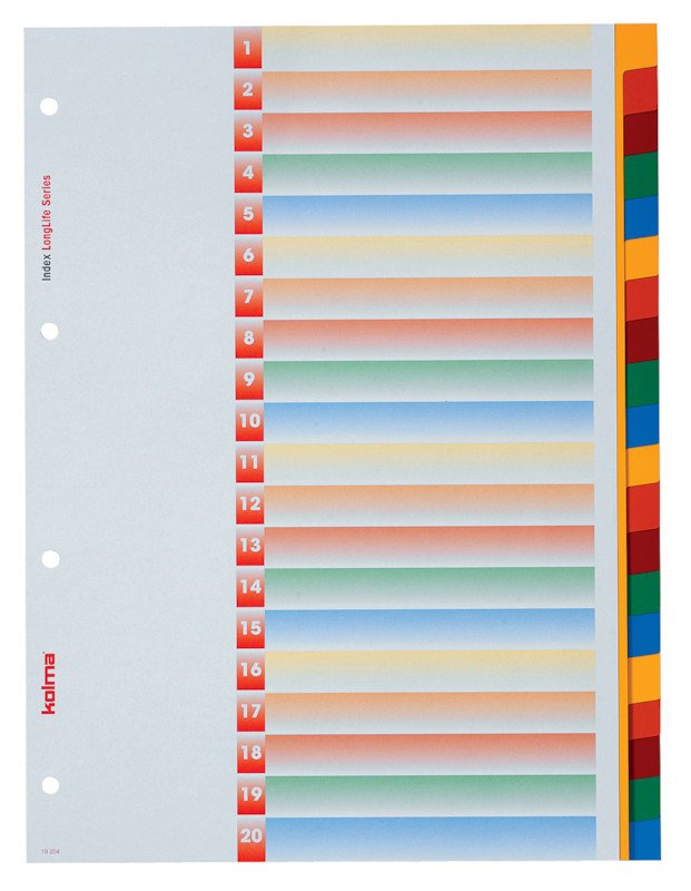 Kolma Register LongLife PVC A4 20-teilig blanko Pic1