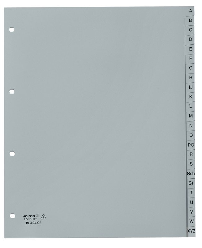 Kolma Register LongLife PVC A4 A-Z XL überbreit Pic1