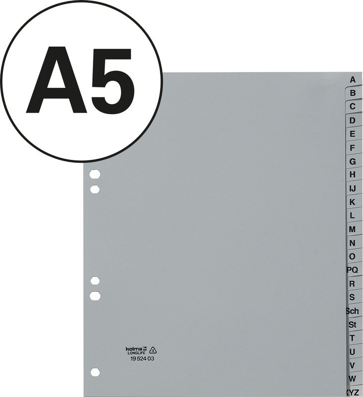 Kolma Register LongLife PVC A5 A-Z XL überbreit Pic1