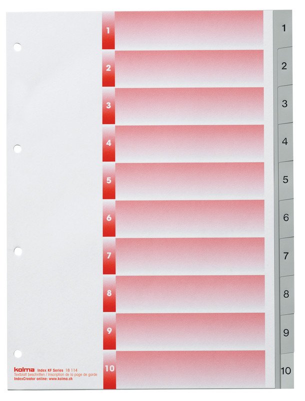 Kolma Register KolmaFlex A4 1-10 mit Indexblatt Pic1