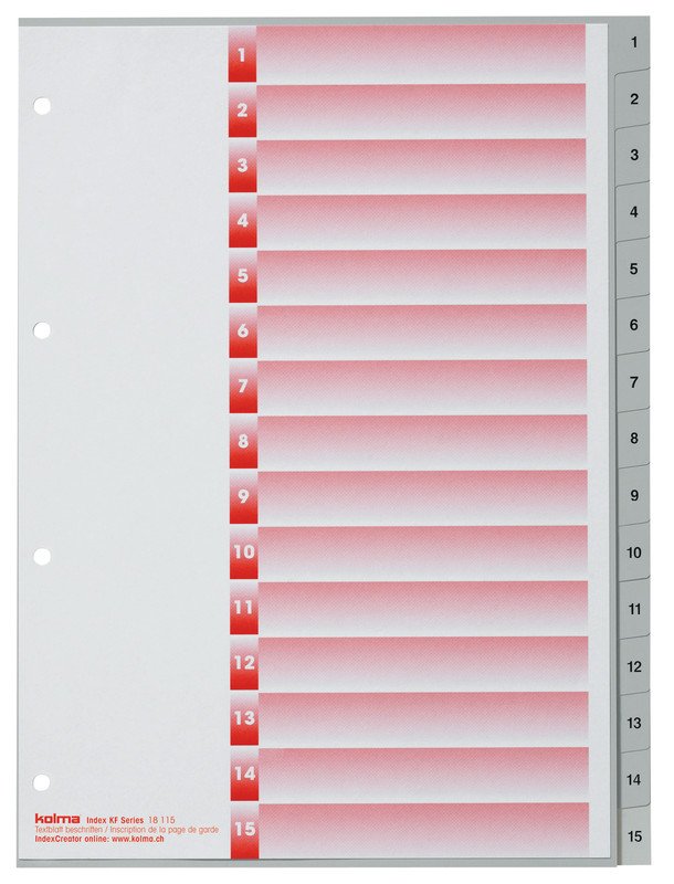 Kolma Register KolmaFlex A4 1-15 mit Indexblatt Pic1