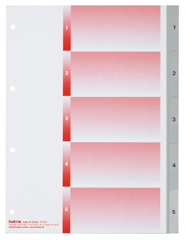 Kolma Register KolmaFlex A4 1-5 mit Indexblatt Pic1