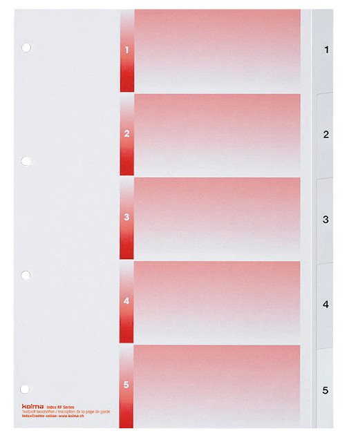 Kolma Register KolmaFlex A4 1-5 mit Indexblatt Pic1
