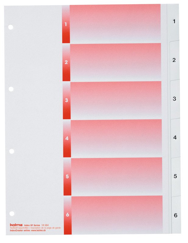 Kolma Register KolmaFlex A4 1-6 mit Indexblatt Pic1