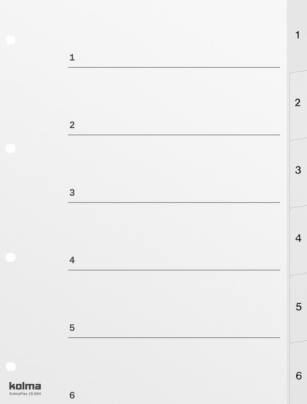 Kolma Register KolmaFlex A4 1-6 mit Indexblatt Pic1