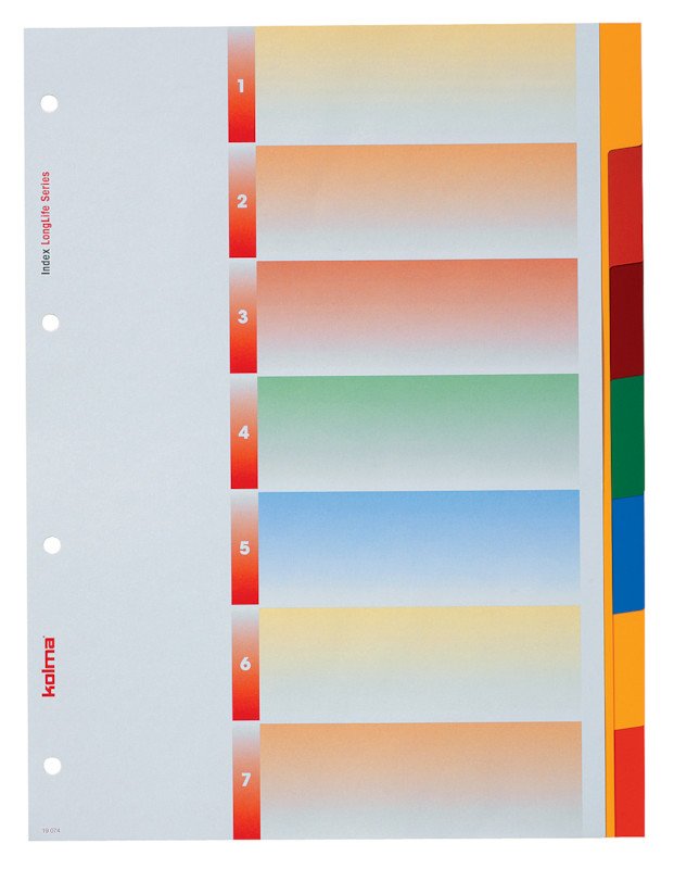 Kolma Register LongLife PVC A4 7-teilig blanko Pic1