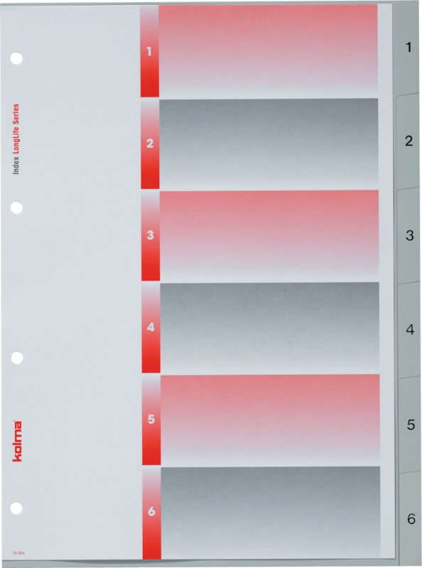 Kolma Register LongLife PVC A4 1-6 mit Indexblatt Pic1