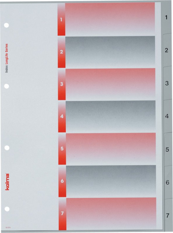 Kolma Register LongLife PVC A4 1-7 mit Indexblatt Pic1