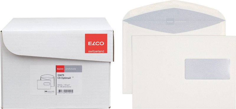 Elco Couvert Profutura C5 100gr gummiert Fenster r.à 500 Pic1