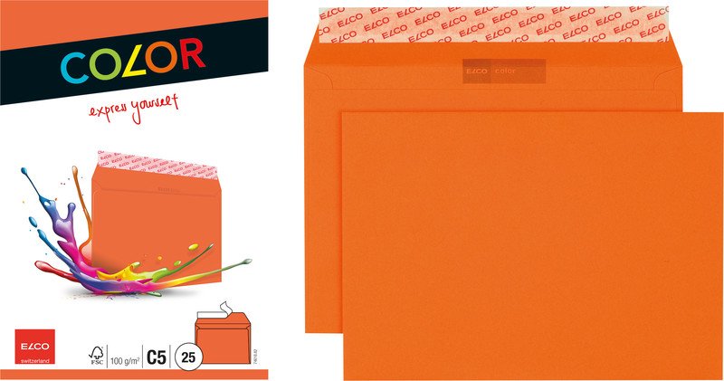 Elco Couvert Office Color C5 100gr ohne Fenster à 25 Pic1