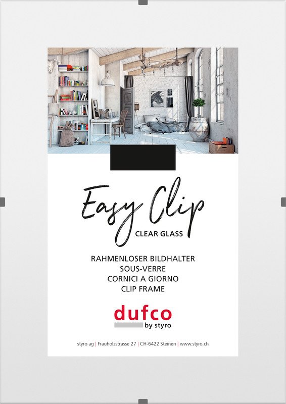 Dufco Wechselrahmen Easy Clip Glas 21x29.7cm Pic1