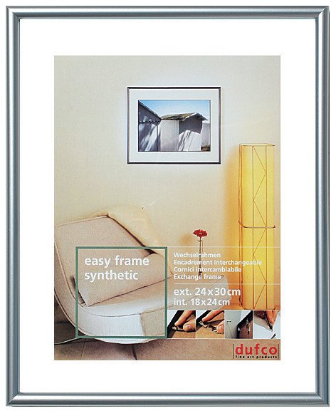 Dufco Wechselrahmen Kunststoff silber 50x70cm Pic1