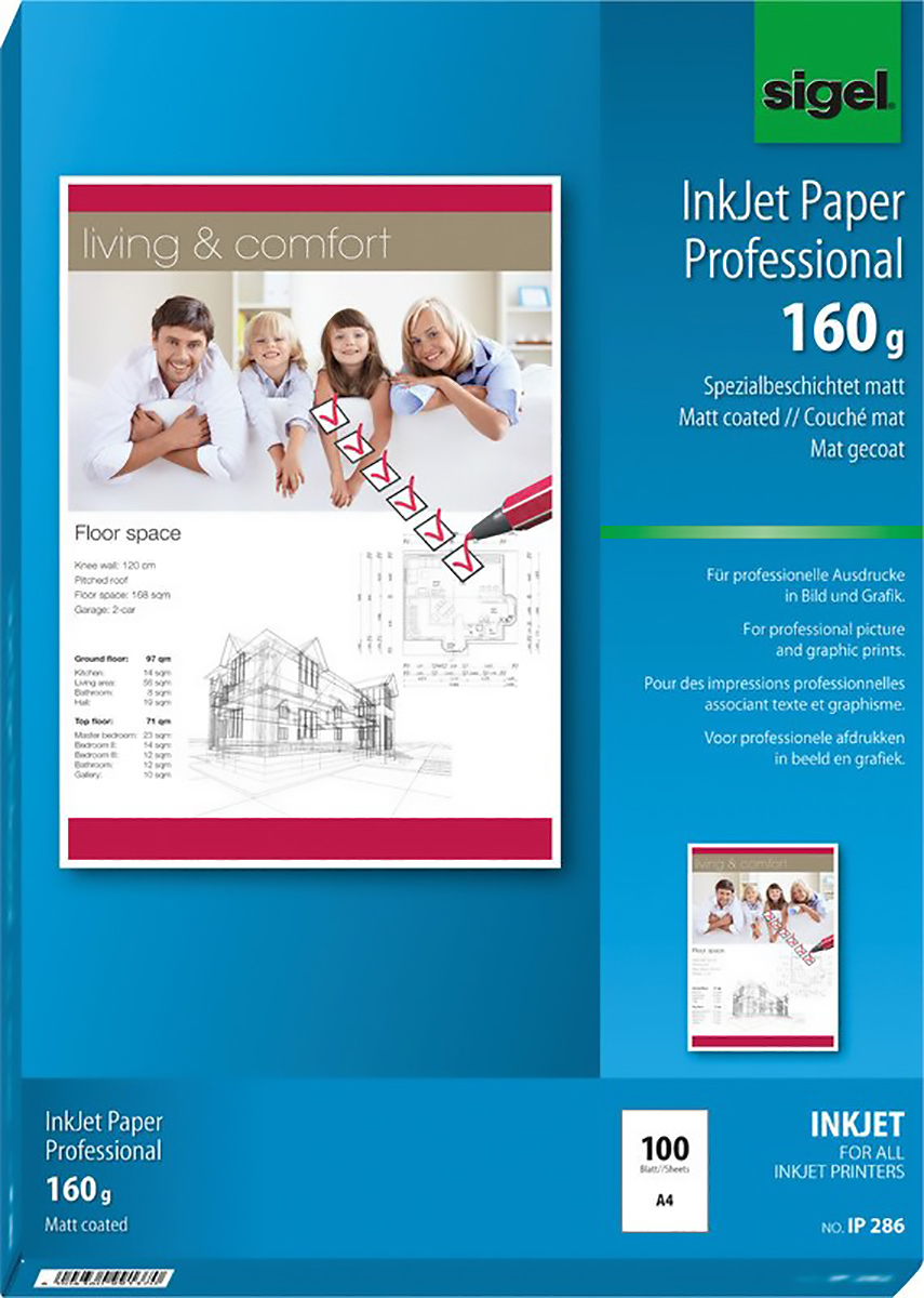 Sigel InkJet Papier Professional A4 160gr à 100 Pic1