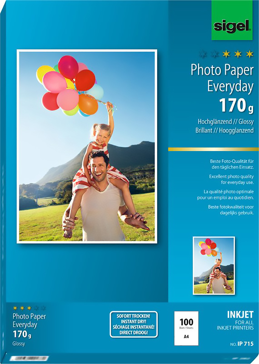 Sigel papier jet d'encre photo Everyday A4 170gr à 100 Pic1