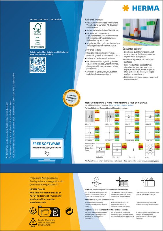 Herma Etiketten farbig 105x37mm à 100 Pic3