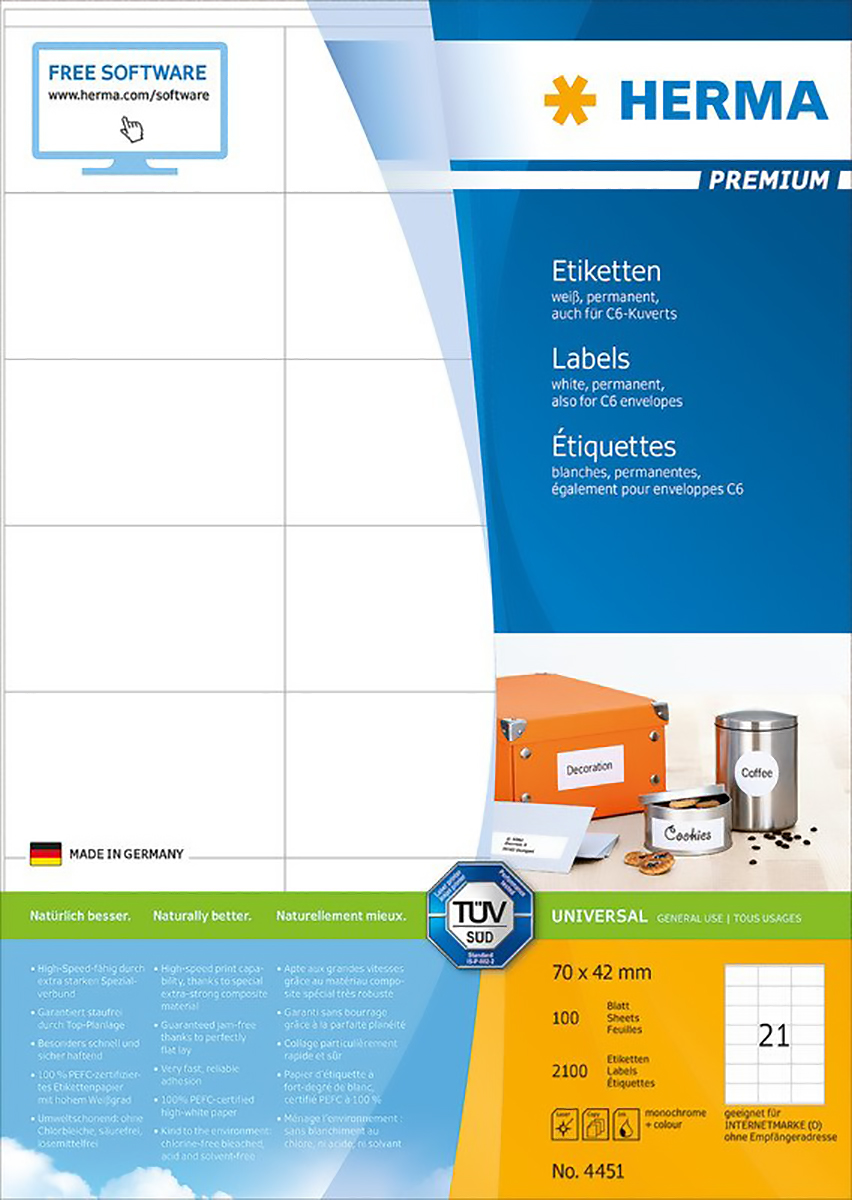 Herma Premium Etiketten 70x42mm à 100 Pic1