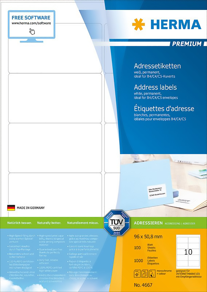 Herma Adressetiketten 96x50.8mm à 100 Pic1