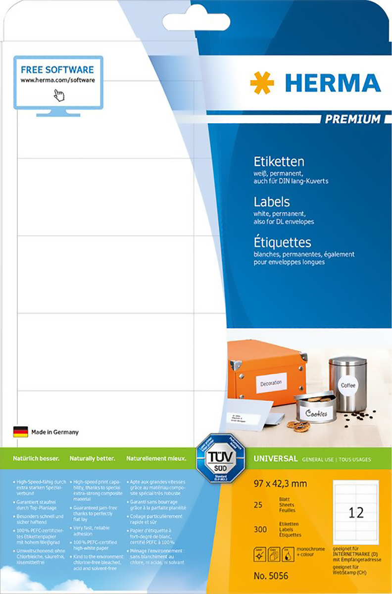 Herma Premium Etiketten 96.5x42.3mm à 25 Pic1