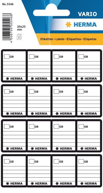 Herma Etiquettes cartes mémoire 20 x 25mm à 2 Pic1