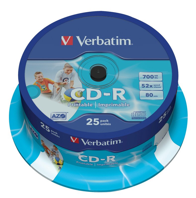 Verbatim CD-R 700/80/52x Spindel à 25 printable Pic1