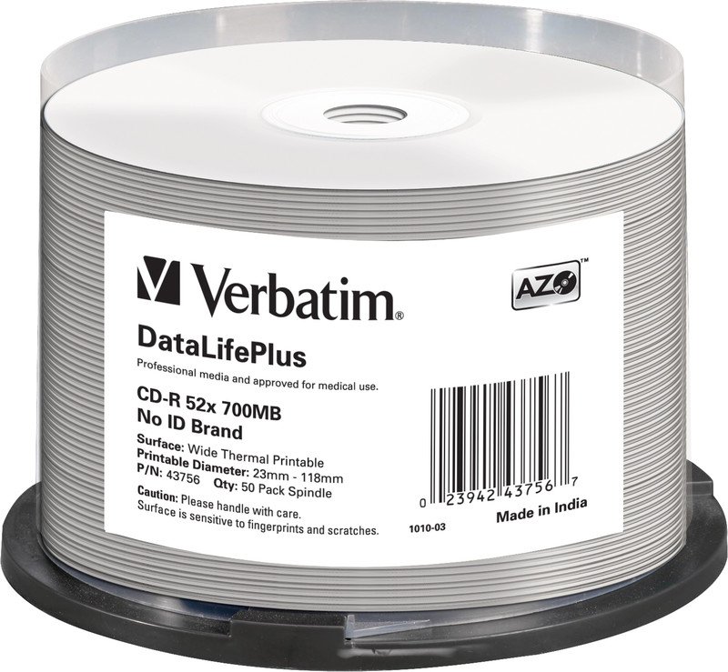 Verbatim CD-R 700MB/80/52x 50er Spindel Printable Pic1