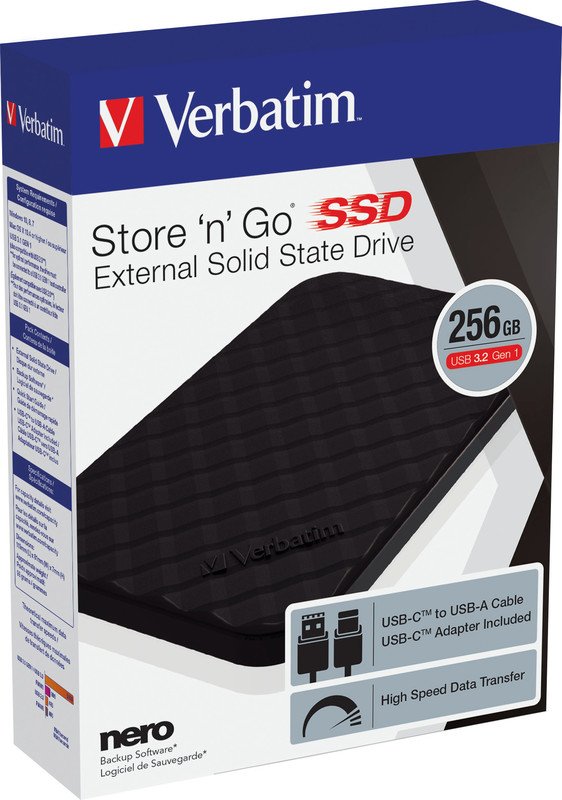 Verbatim Disque dur SSD externe USB 3.2 Store 'n' Go 256GB Pic3
