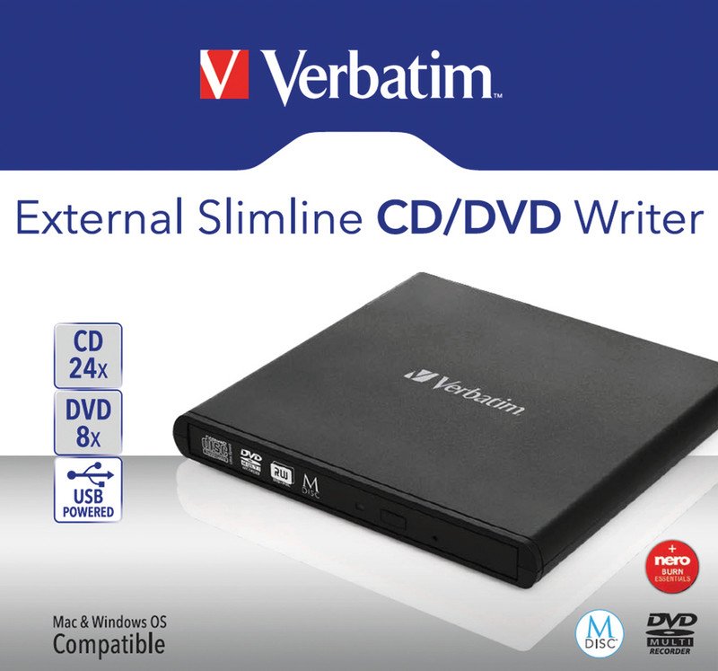 Verbatim Externer CD/DVD Brenner Slimline Pic2