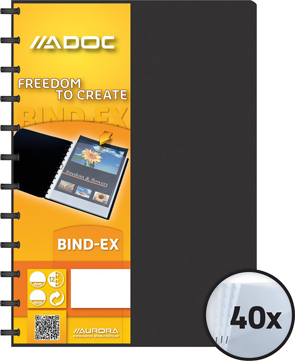 Adoc Sichtbuch Bind-Ex A4 schwarz Pic1