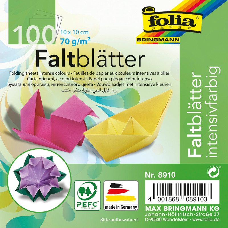 Folia Faltblätter 10x10 cm 100 Blatt Pic1