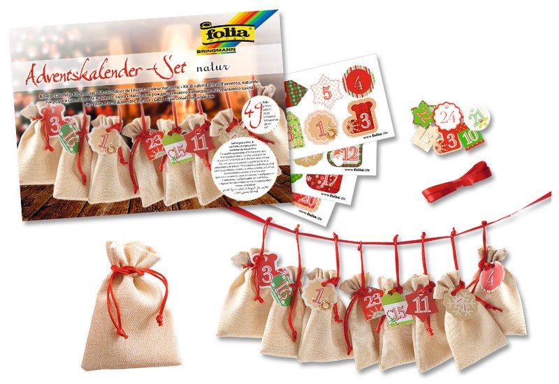 Folia Adventskalender-Set natur Pic1