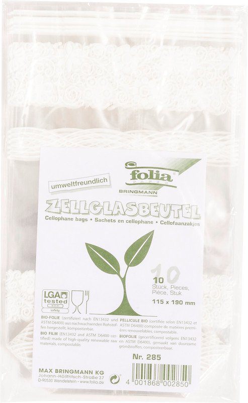 Folia sachets en cellophane avec dentelles 11.5x19cm à 10 Pic1